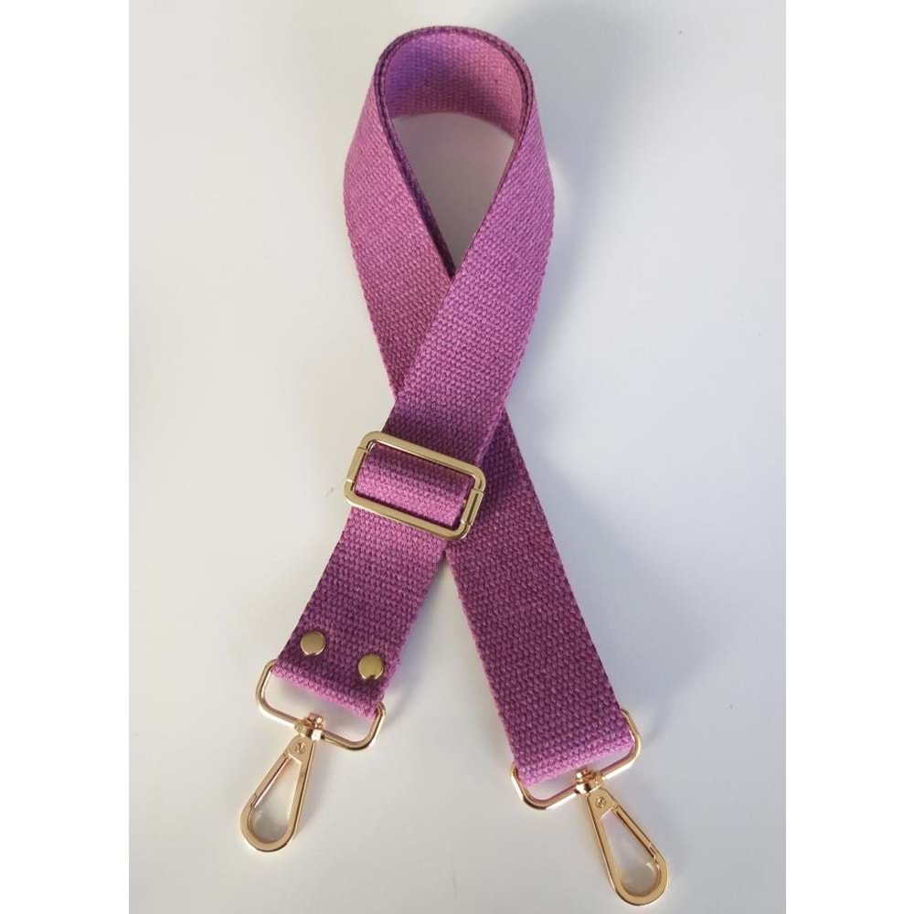 Çanta Aksesuar Pamuklu Kolon 120X4 Cm Light Gold Metal Mor