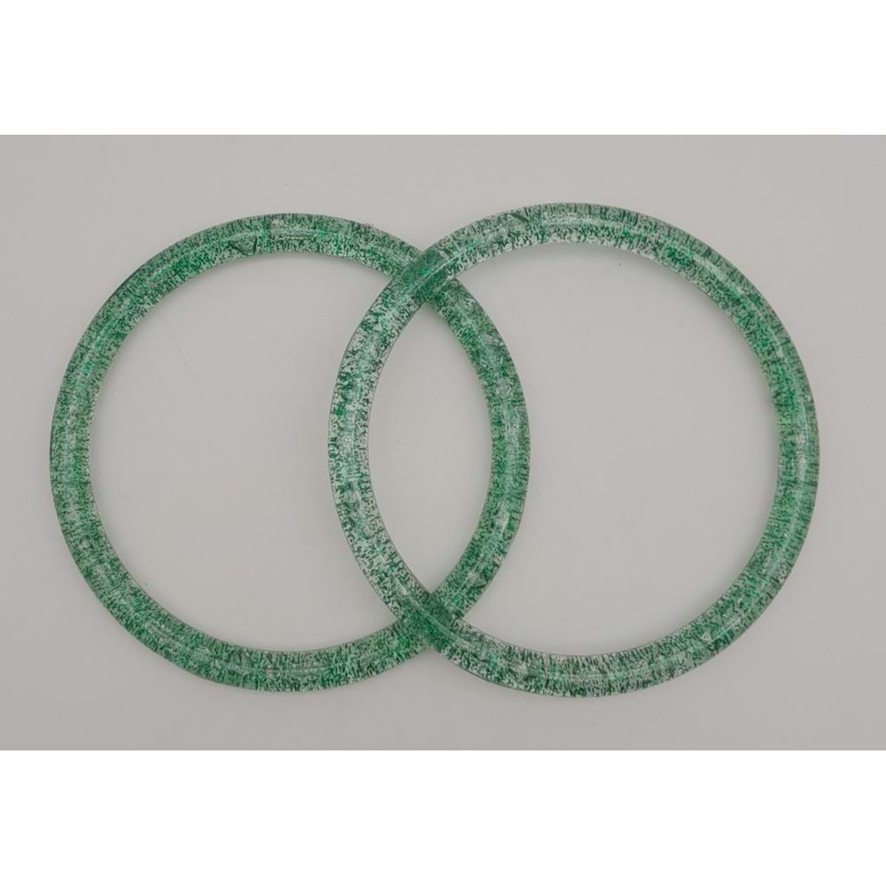 Çanta Aksesuar 12 cm Akrilik Görünümlü Simli Yeşil Renk Plastik Çanta Sapı
