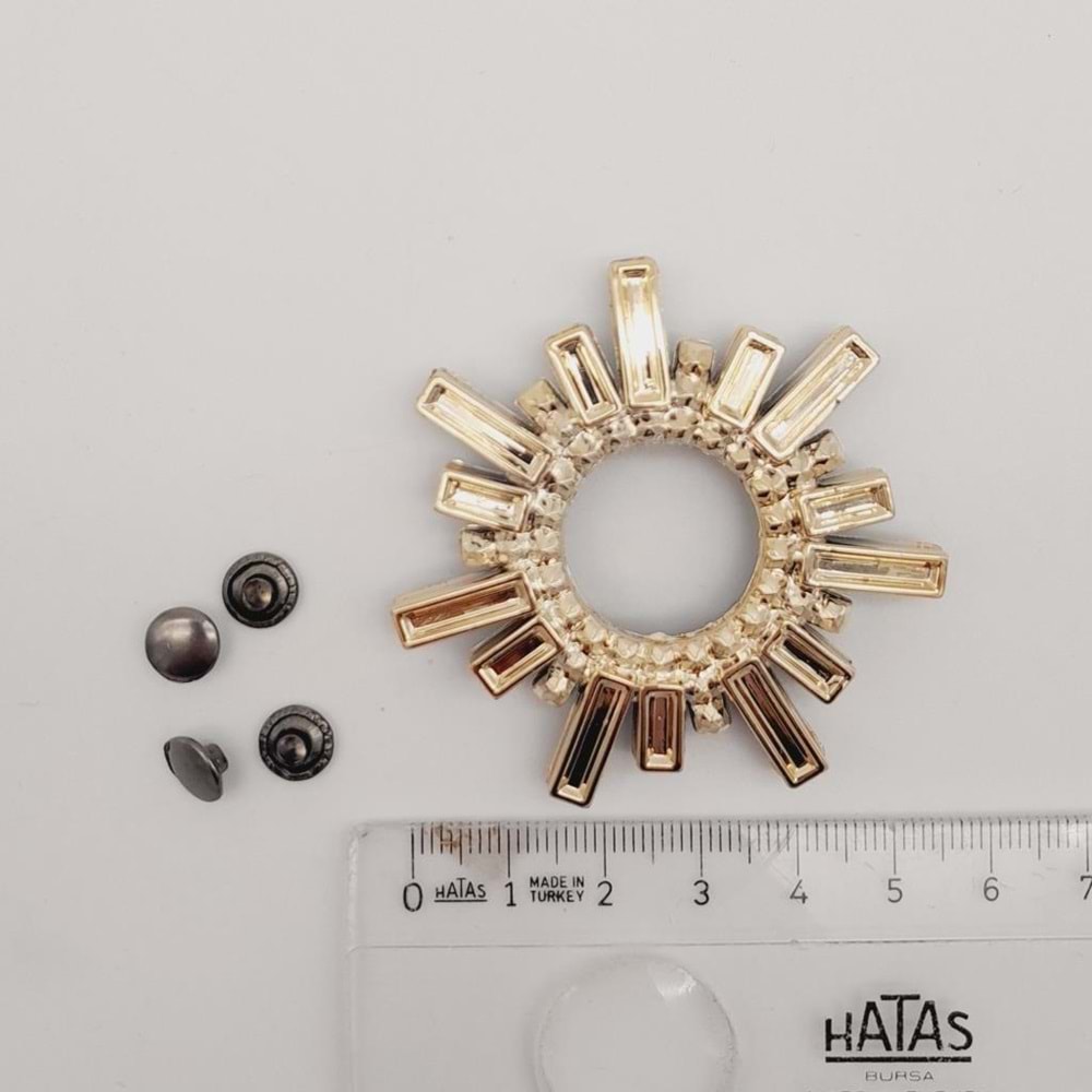Çanta Aksesuar Plastik Güneş Model Süs Light Gold Renk