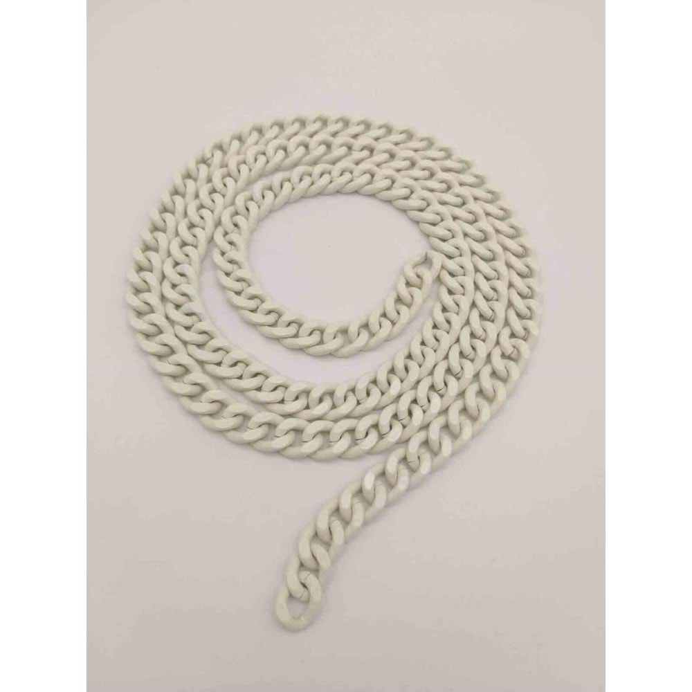 Çanta Aksesuar Renkli Metal Zincir Buz Beyazı 120 Cm