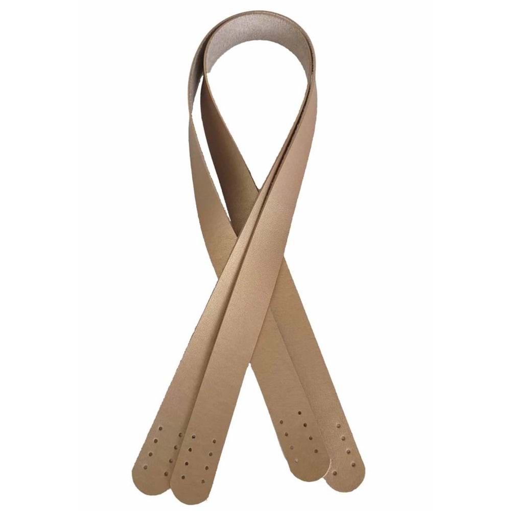 Çanta Aksesuar 70X2.4 Cm, Tek Kat Suni Deri Gold Renk Çift Sap