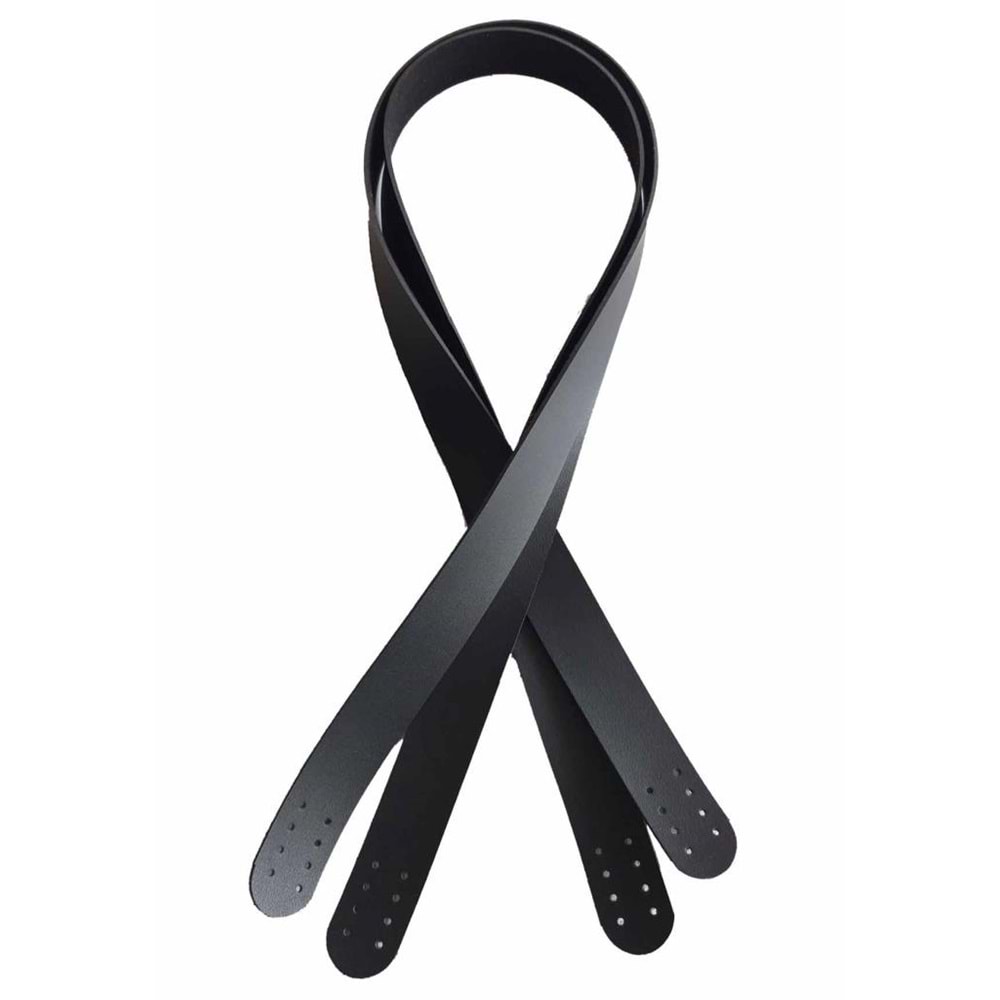 Çanta Aksesuar 70X2.4 Cm, Tek Kat Suni Deri Siyah Renk Çift Sap