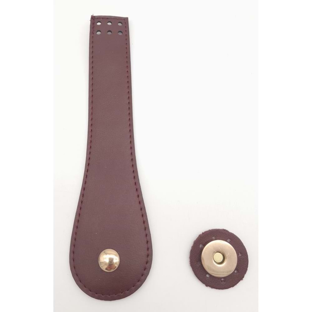 Çanta Aksesuar Suni Deri Armut İstiridye Model Kapak Bordo Light Gold Metalli