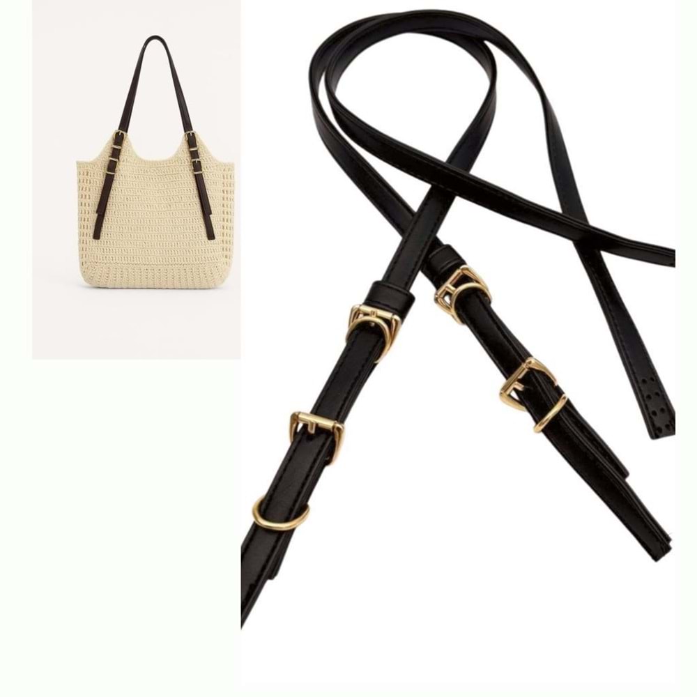 Çanta Aksesuar Siyah Renk Nez Model Çanta Sapı