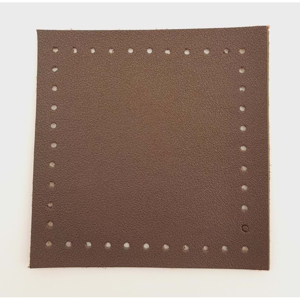 Çanta Aksesuar 10x10 cm Kare Suni Deri Koyu Kahverengi 1 Adet