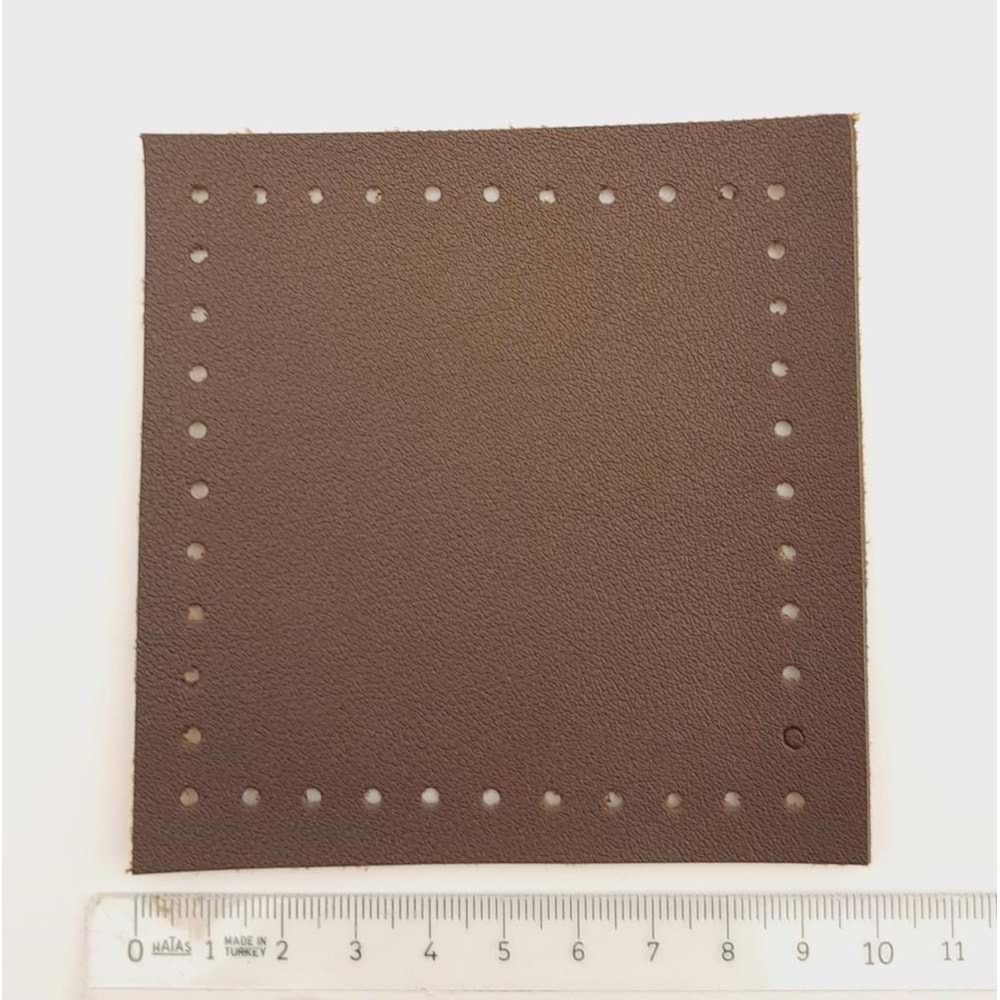 Çanta Aksesuar 10x10 cm Kare Suni Deri Koyu Kahverengi 1 Adet