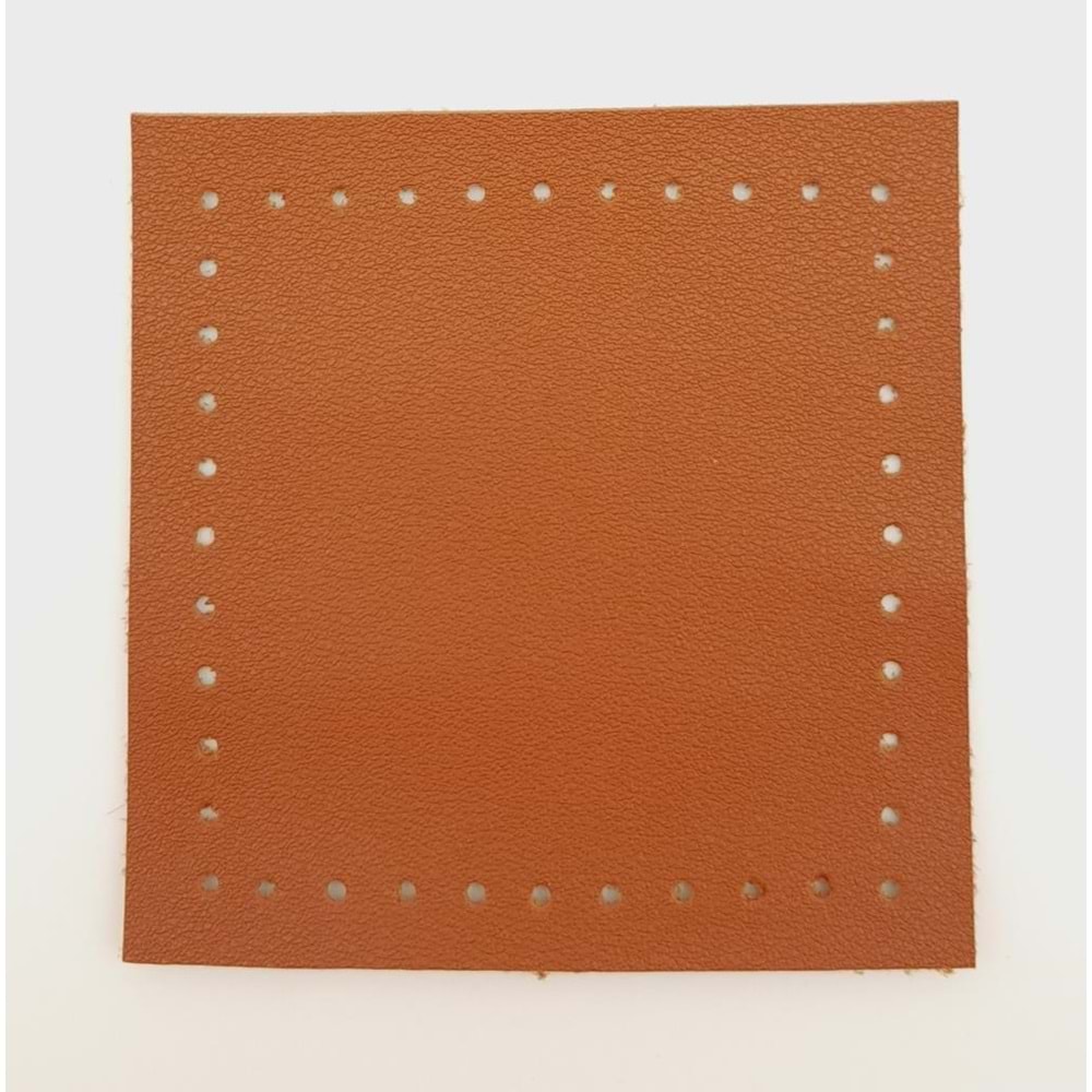 Çanta Aksesuar 10x10 cm Kare Suni Deri Taba Renk 1 Adet