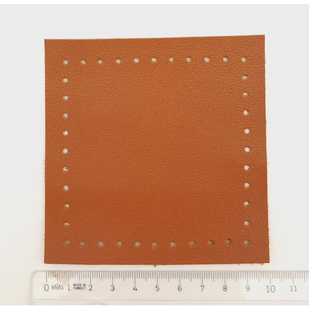 Çanta Aksesuar 10x10 cm Kare Suni Deri Taba Renk 1 Adet