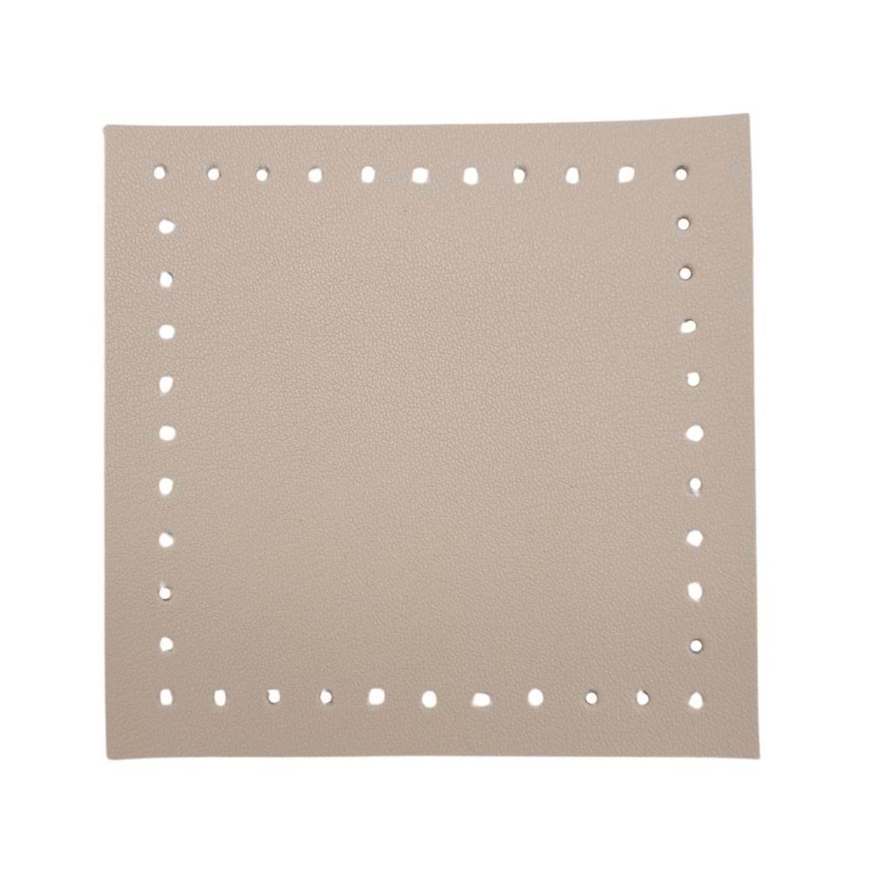Çanta Aksesuar 10x10 cm Kare Suni Deri Bej Renk 1 Adet