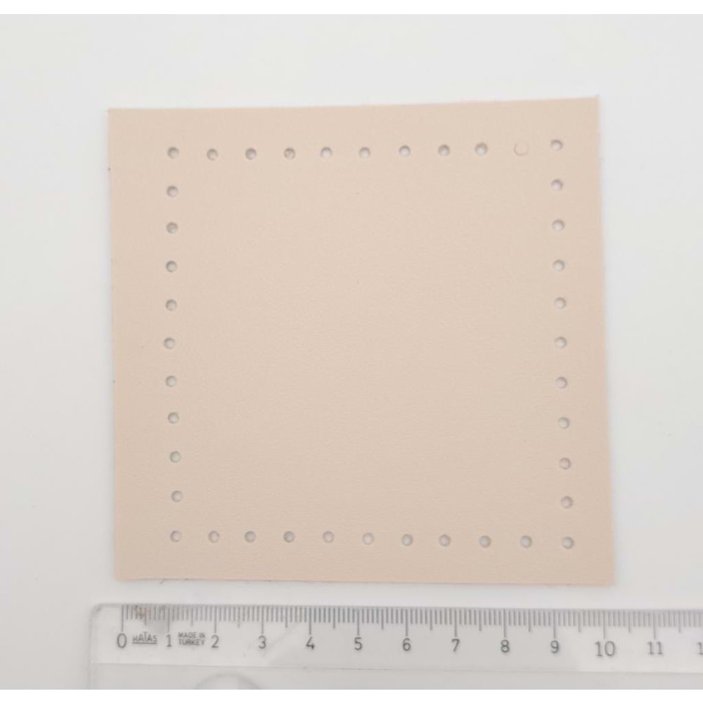 Çanta Aksesuar 10x10 cm Kare Suni Deri Krem Renk 1 Adet