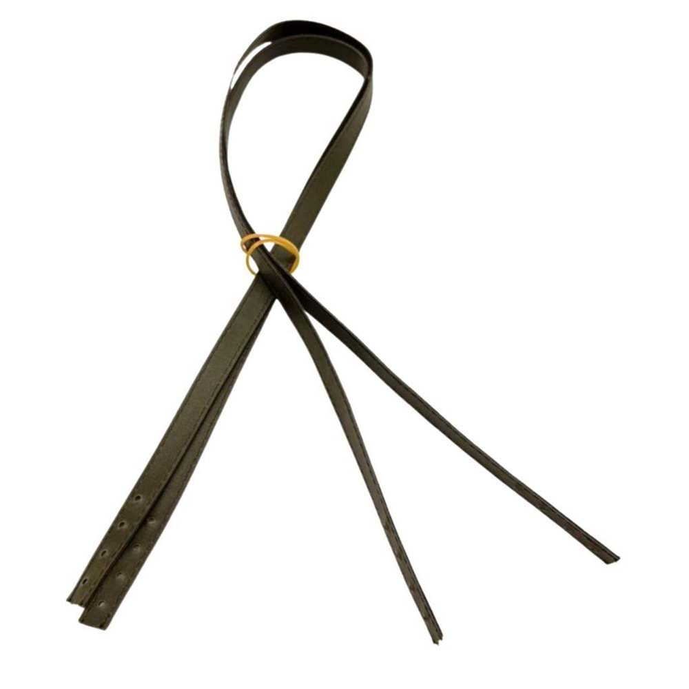 Çanta Aksesuar Slim Model 70x1.2 cm Suni Deri Haki Yeşil Renk Çift Çanta Sapı