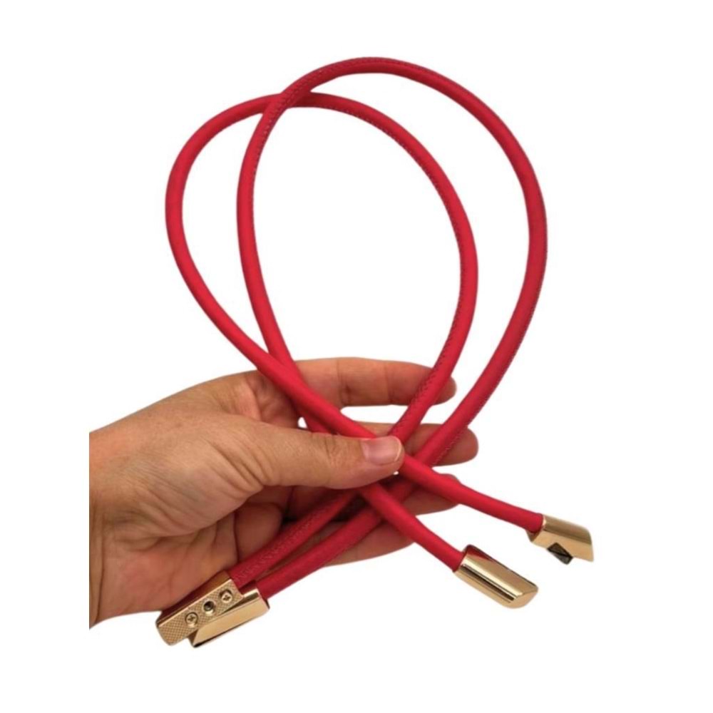 Çanta Aksesuar 60 cm Açık Kırmızı Renk Trend Model Çift Çanta Sapı