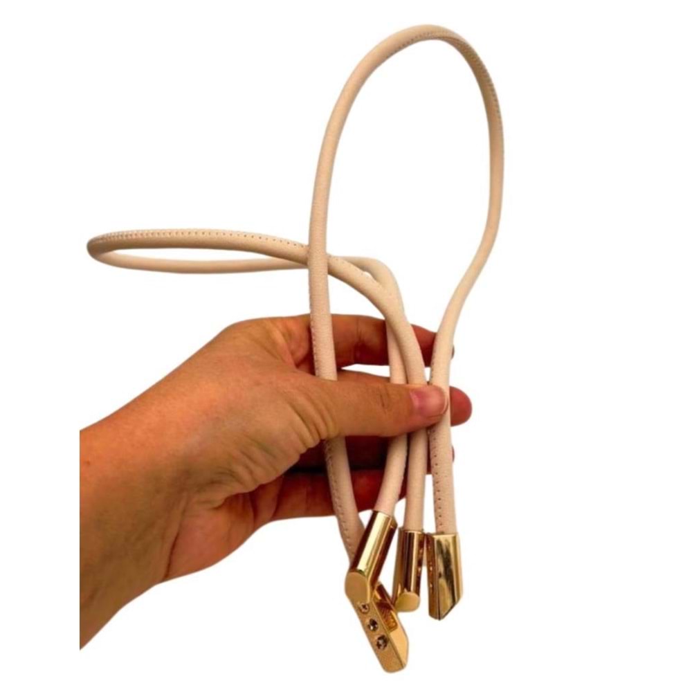 Çanta Aksesuar 60 cm Krem Renk Trend Model Çift Çanta Sapı