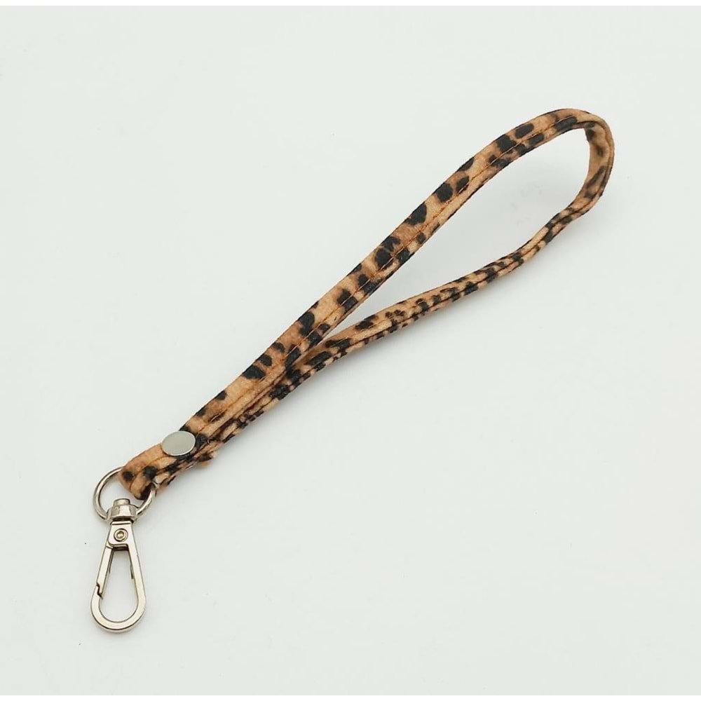 Çanta Aksesuar Dikişli Suni Deri Leopar Elcik Gümüş Metal