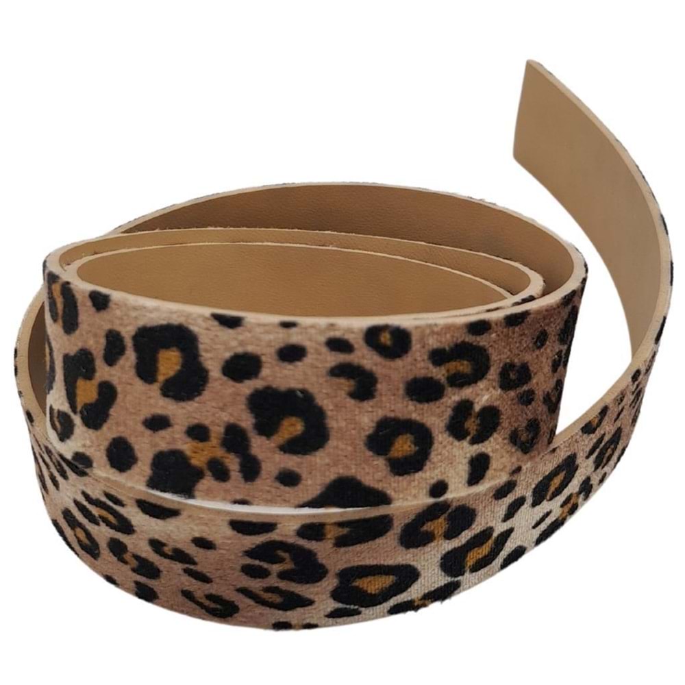 Çanta Aksesuar 3 cm Şerit Suni Deri Leopar Desen 1 metre