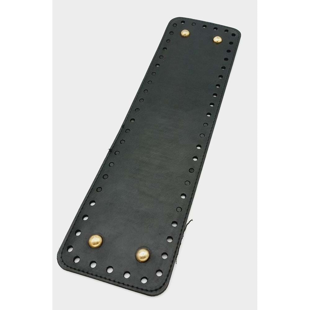 Çanta Aksesuar Suni Deri Siyah Renk 35X10 cm Dikdörtgen Çanta Tabanı (Light Gold Aparatlı)