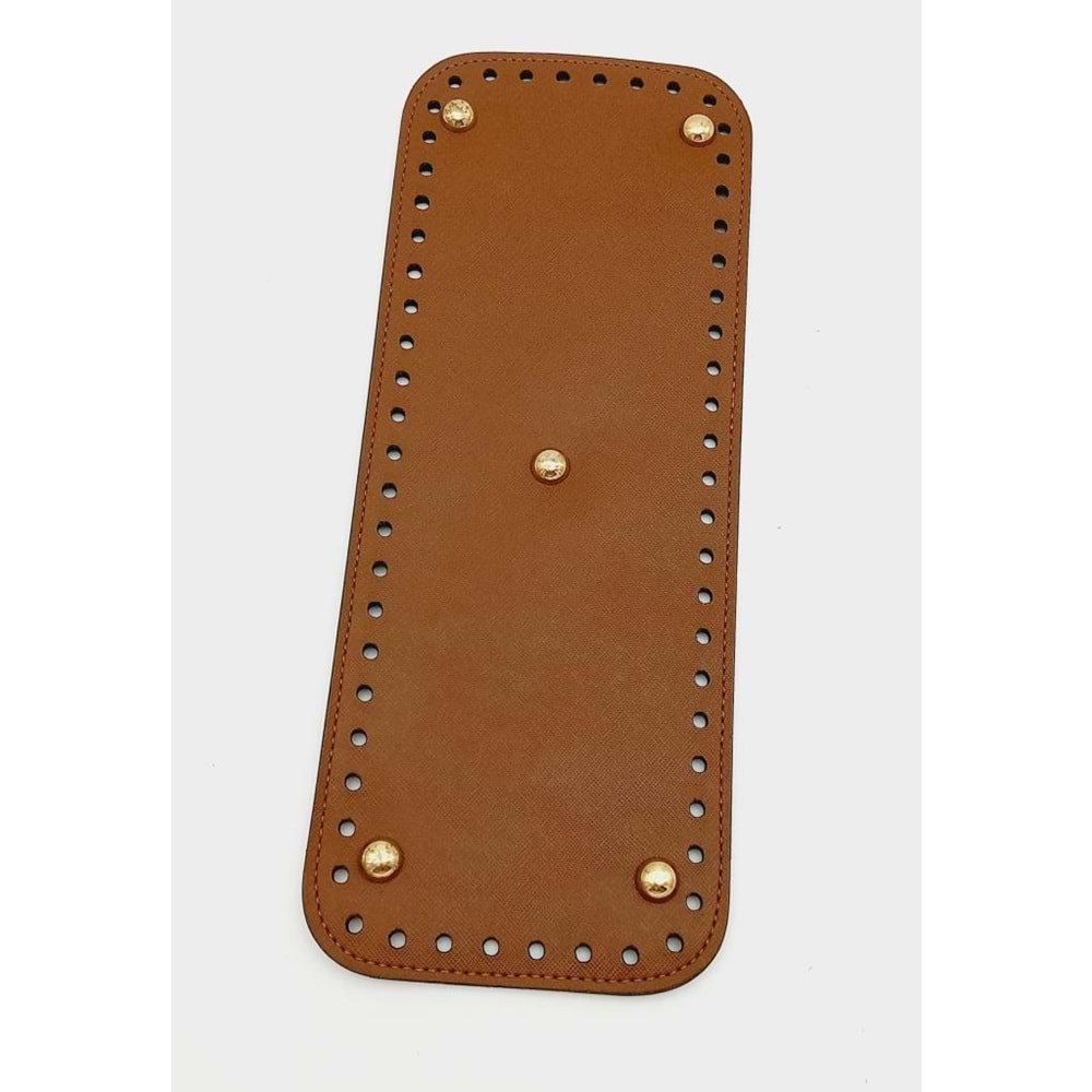 Çanta Aksesuar Suni Deri Taba Renk 30X12 cm Dikdörtgen Çanta Tabanı (Light Gold Aparatlı)