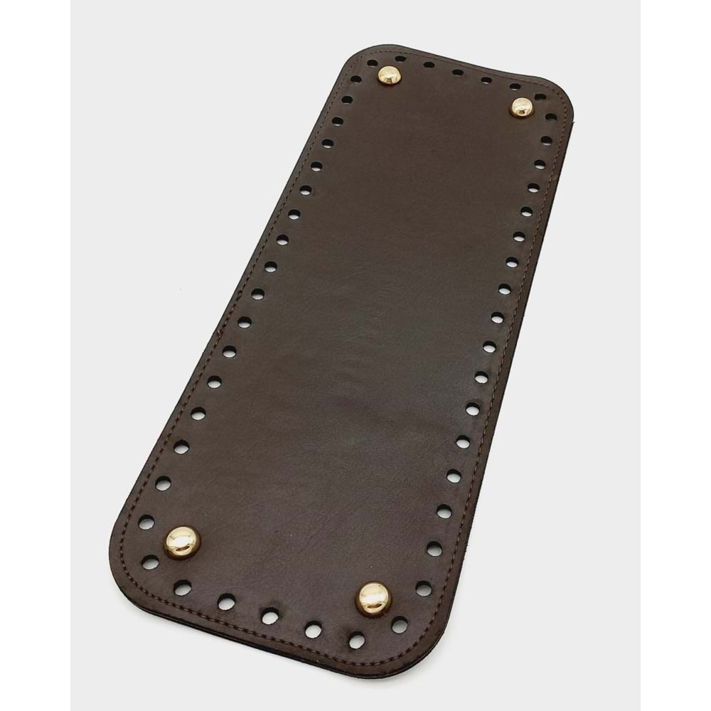 Çanta Aksesuar Suni Deri Kahverengi 30X12 cm Dikdörtgen Çanta Tabanı (Light Gold Aparatlı)