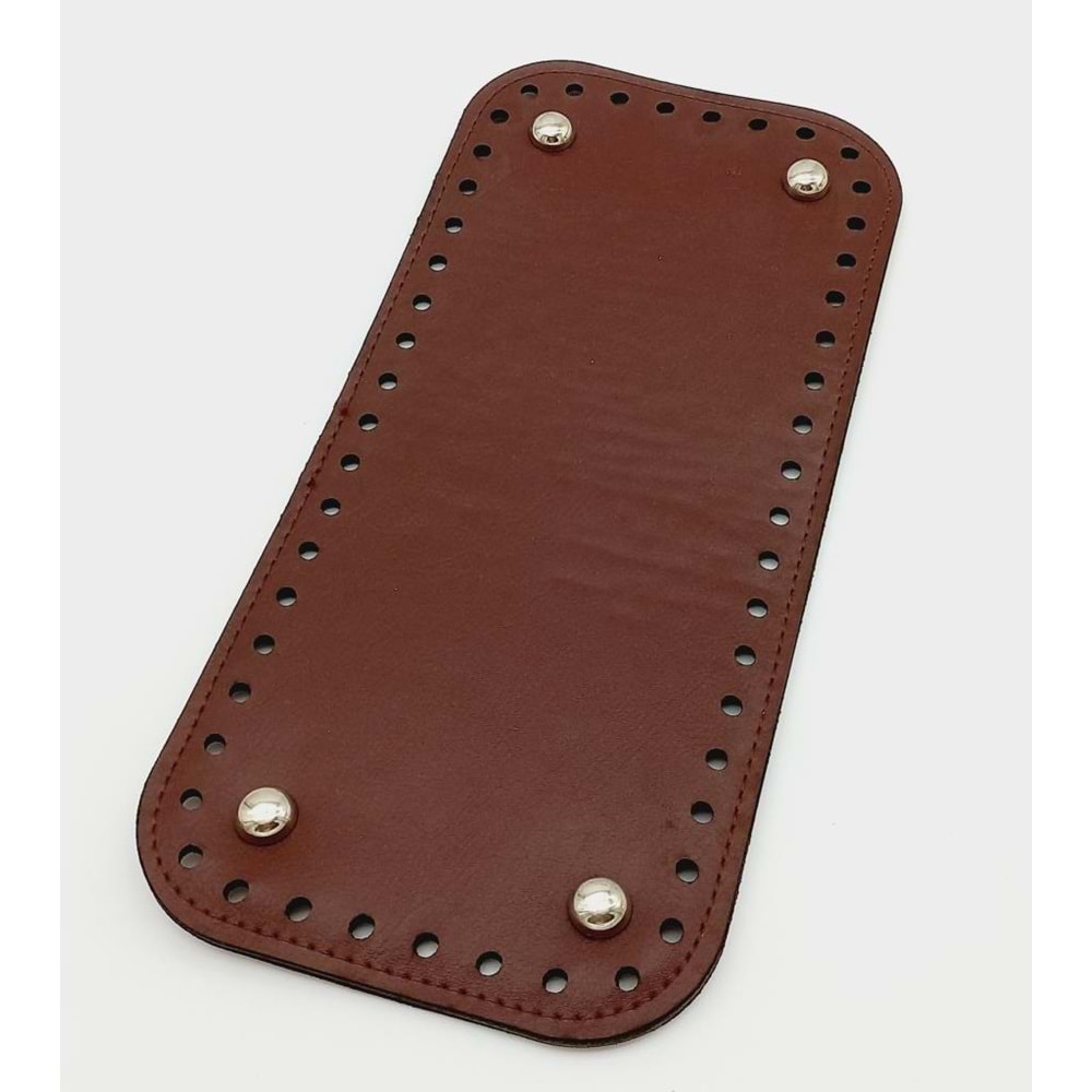 Çanta Aksesuar Suni Deri Bordo Renk 30X12 cm Dikdörtgen Çanta Tabanı (Gümüş Aparatlı)
