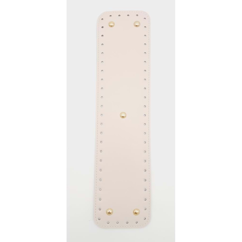 Çanta Aksesuar Suni Deri Krem Renk 40x10 cm Dikdörtgen Çanta Tabanı Light Gold Aparatlı