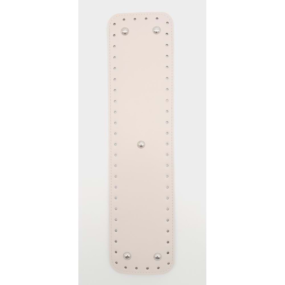 Çanta Aksesuar Suni Deri Krem Renk 40x10 cm Dikdörtgen Çanta Tabanı Gümüş Aparatlı