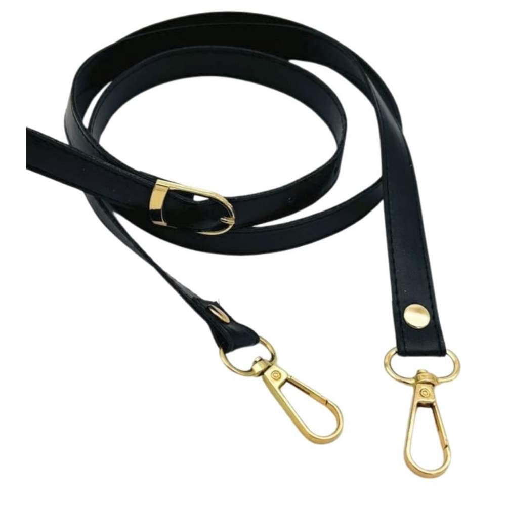 Çanta Aksesuar 120x1.5 cm Tokalı Çanta Sapı Slim Model Renk Seçenekli Light Gold Metalli