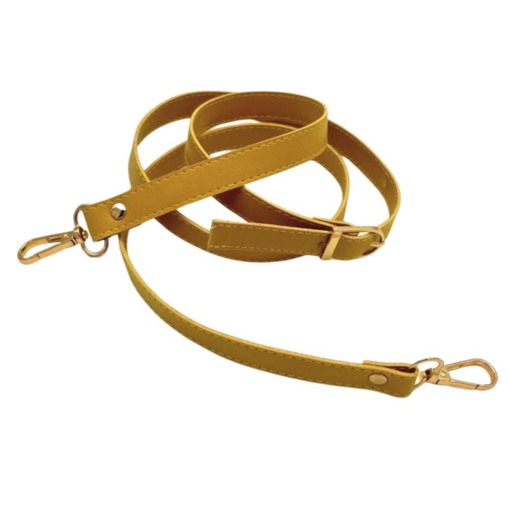 Çanta Aksesuar 120x1.5 cm Tokalı Çanta Sapı Slim Model Renk Seçenekli Light Gold Metalli 2