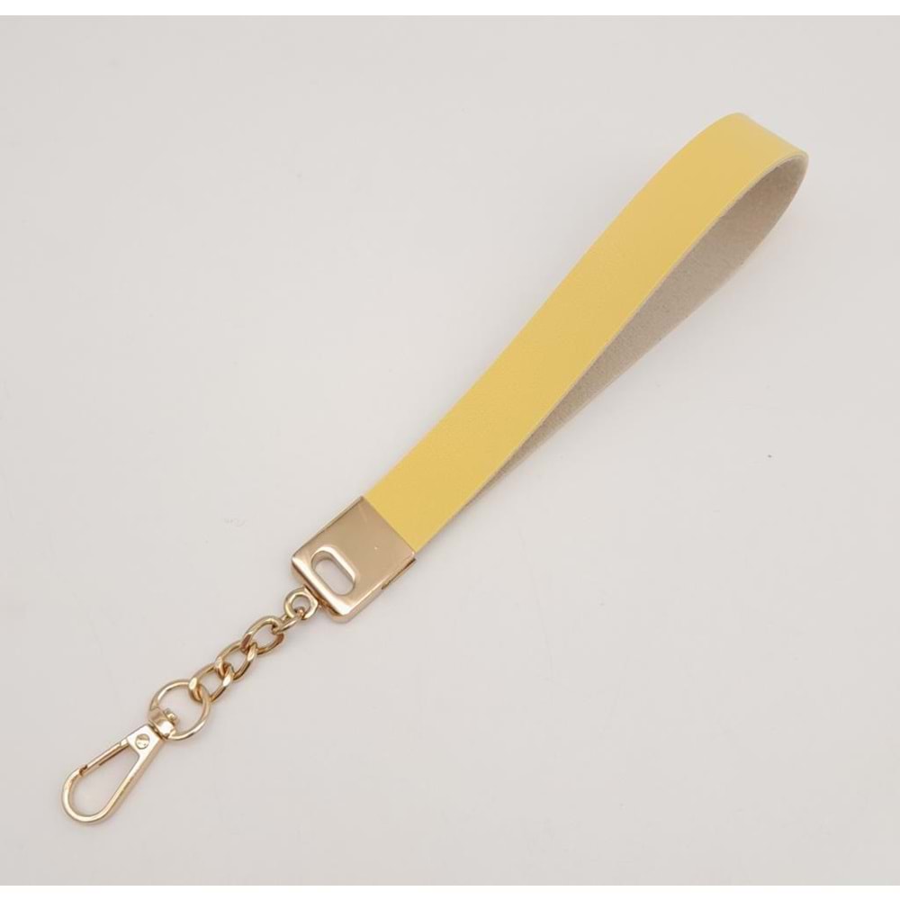 Çanta Aksesuar Sarı Tek Kat Suni Deri Zincirli Elcik Light Gold Metal