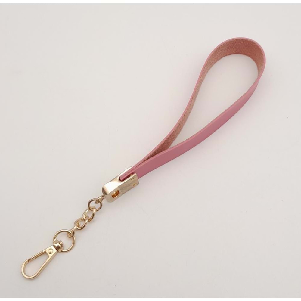 Çanta Aksesuar Fuşya Tek Kat Suni Deri Zincirli Elcik Light Gold Metal