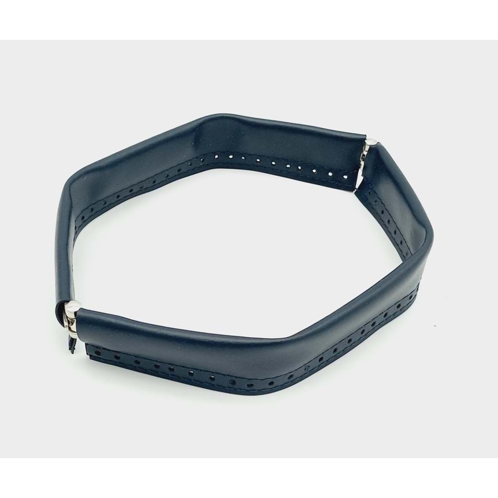 Çanta Aksesuar Lacivert Renk Derili Metal Çanta Ağzı 25 Cm