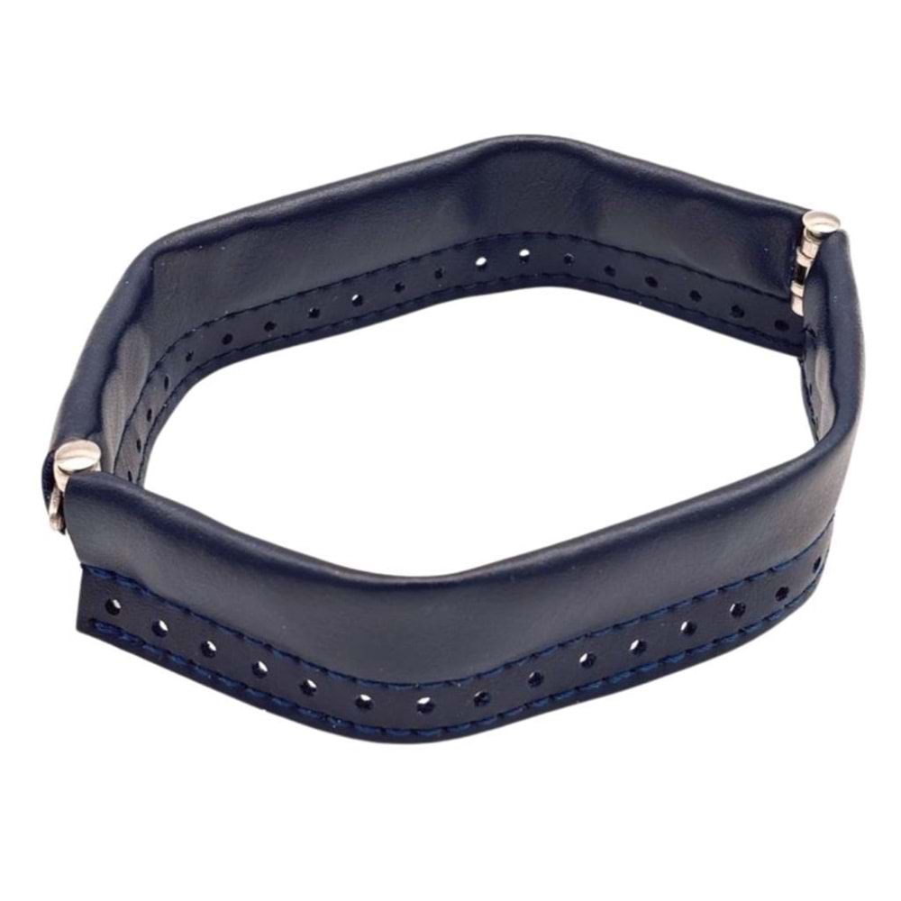 Çanta Aksesuar Lacivert Renk Derili Metal Çanta Ağzı 18 Cm