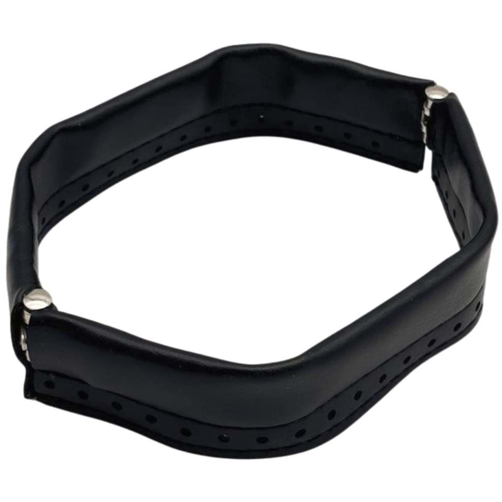 Çanta Aksesuar Siyah Renk Derili Metal Çanta Ağzı 18 Cm