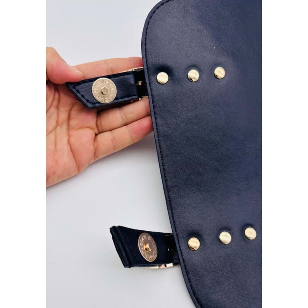 Çanta Aksesuar 24x19 cm Çift Mıknatıslı Suni Deri Kapak Taba Renk Light Gold Metalli