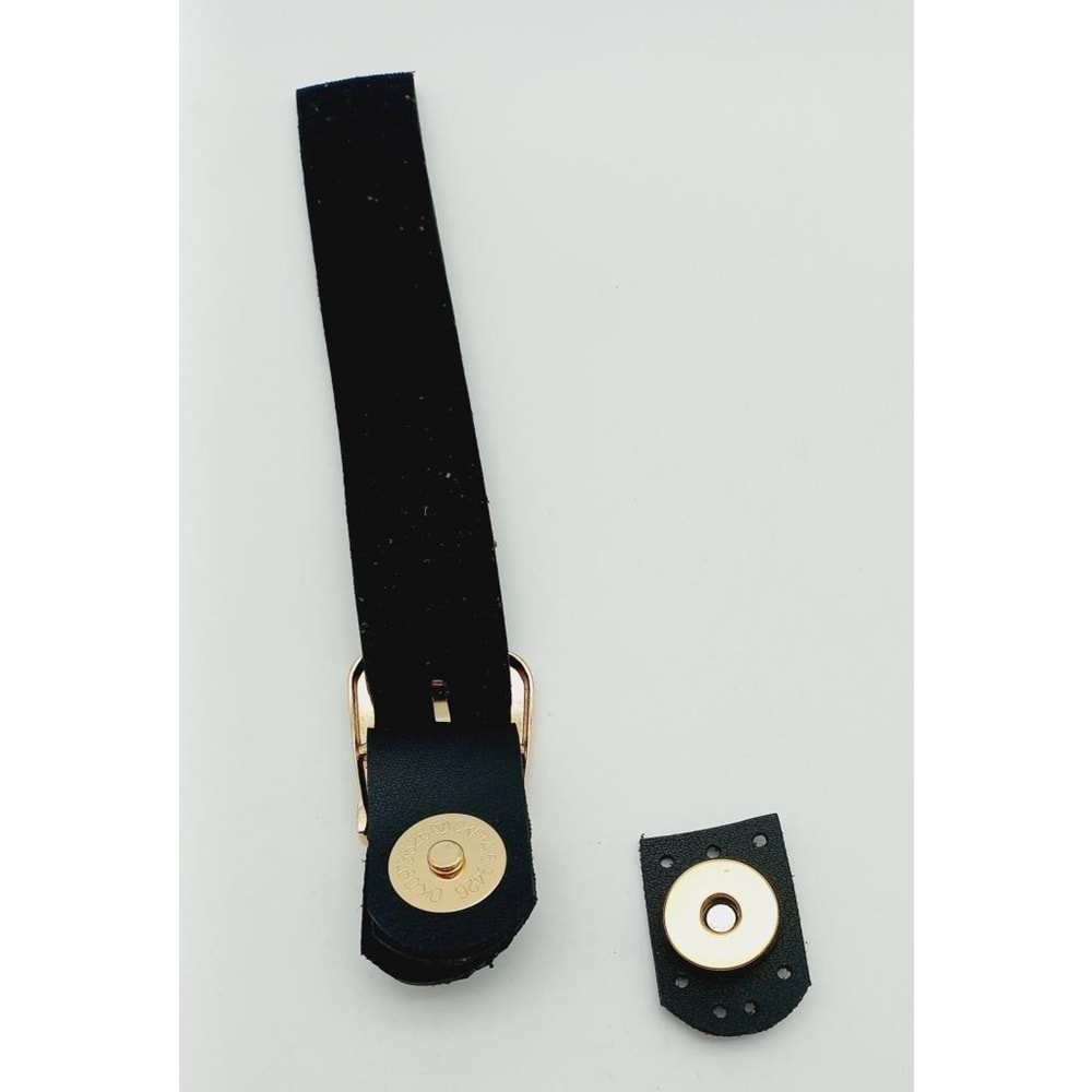 Çanta Aksesuar Tek Kat 18 Cm Suni Deri Siyah Kapak Gümüş Metal