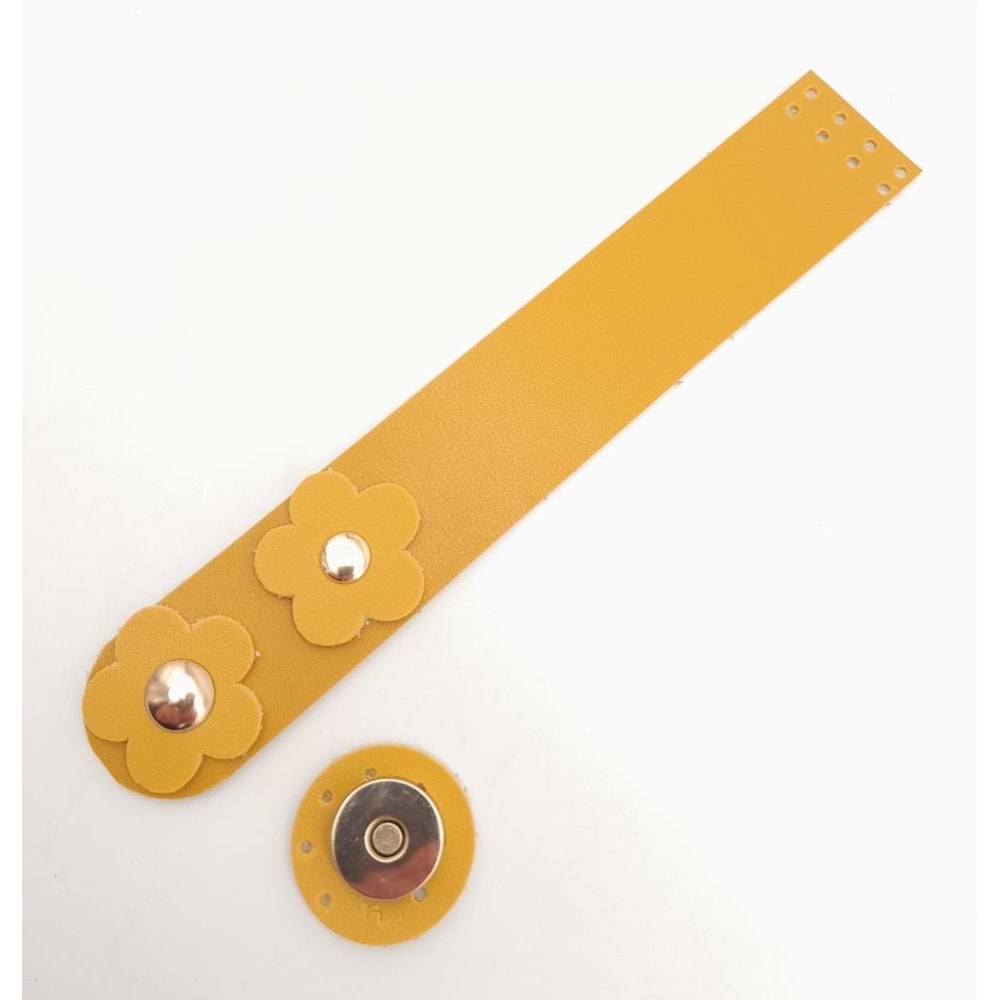 Çanta Aksesuar Hardal Renk 18x3 Cm Tek Kat Suni Deri Kapak Light Gold Metal