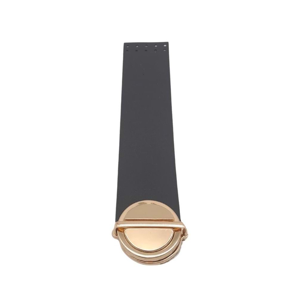 Çanta Aksesuar 18x4 cm Tek Kat Suni Deri Siyah Renk Kapak No:2 Light Gold Metal
