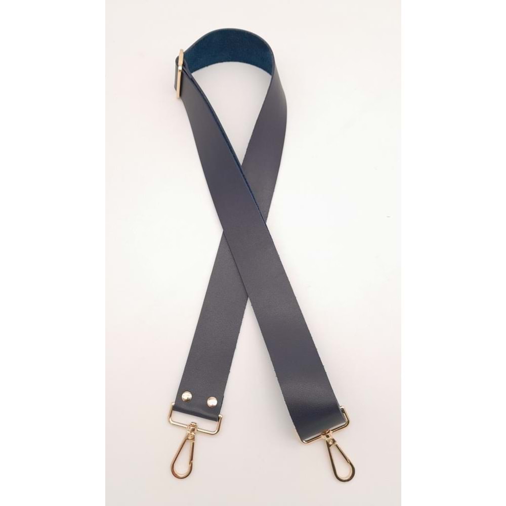 Çanta Aksesuar Suni Deri Lacivert 120X4 Cm Çanta Sapı Kalsap Light Gold Metalli