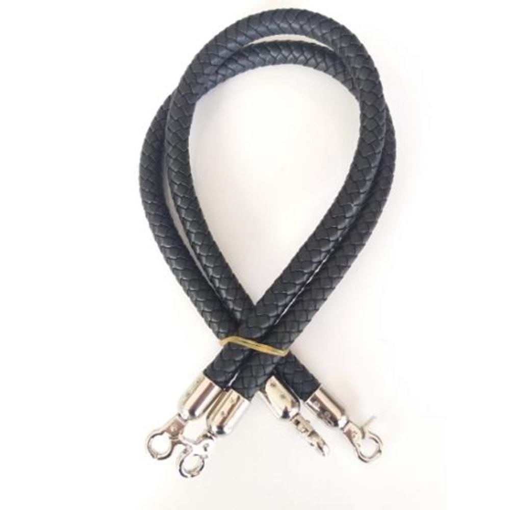 Çanta Aksesuar Örme Çanta Sapı Gümüş Metal Siyah