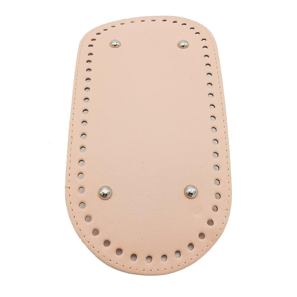 Çanta Aksesuar Suni Deri Pudra Renk 25X12 cm Oval Çanta Tabanı