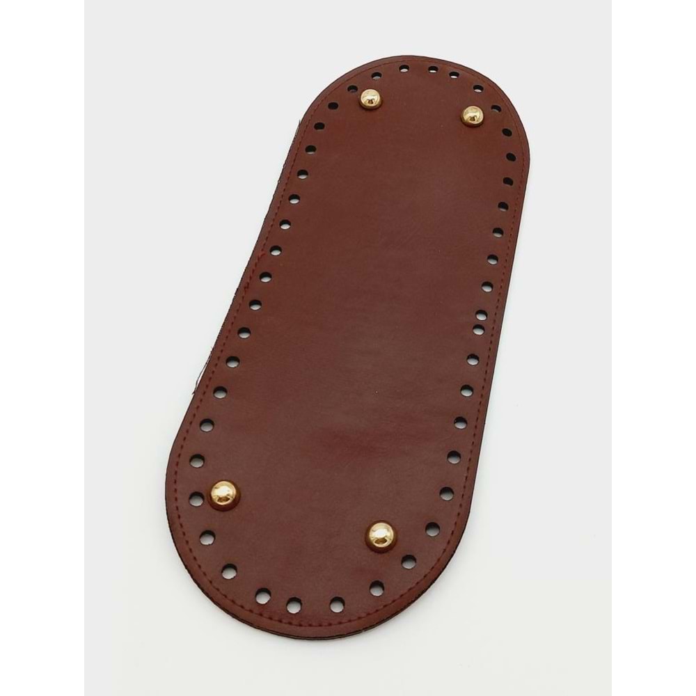 Çanta Aksesuar Suni Deri Bordo Renk 30X12 cm Oval Çanta Tabanı (Light Gold Aparatlı)