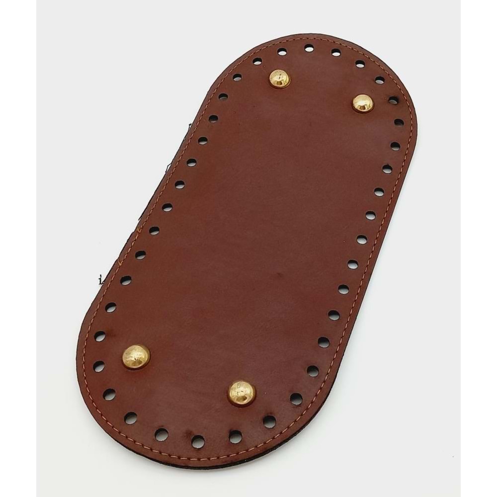 Çanta Aksesuar Suni Deri Bordo Renk 25X12 cm Oval Çanta Tabanı (Light Gold Aparatlı)