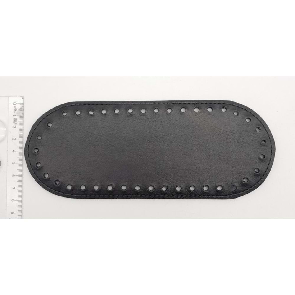 Çanta Aksesuar Suni Deri Siyah Renk 20X8 cm Oval Çanta Tabanı