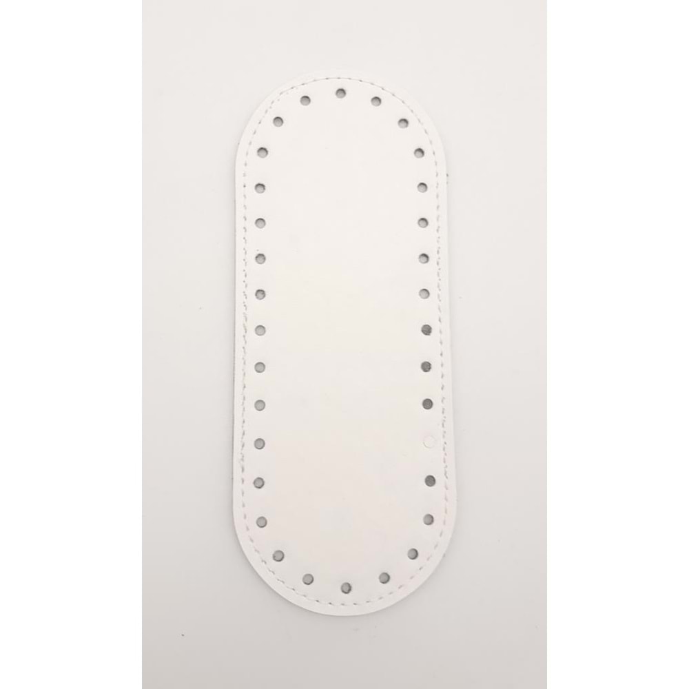 Çanta Aksesuar Suni Deri Beyaz 20x8 cm Oval Çanta Tabanı