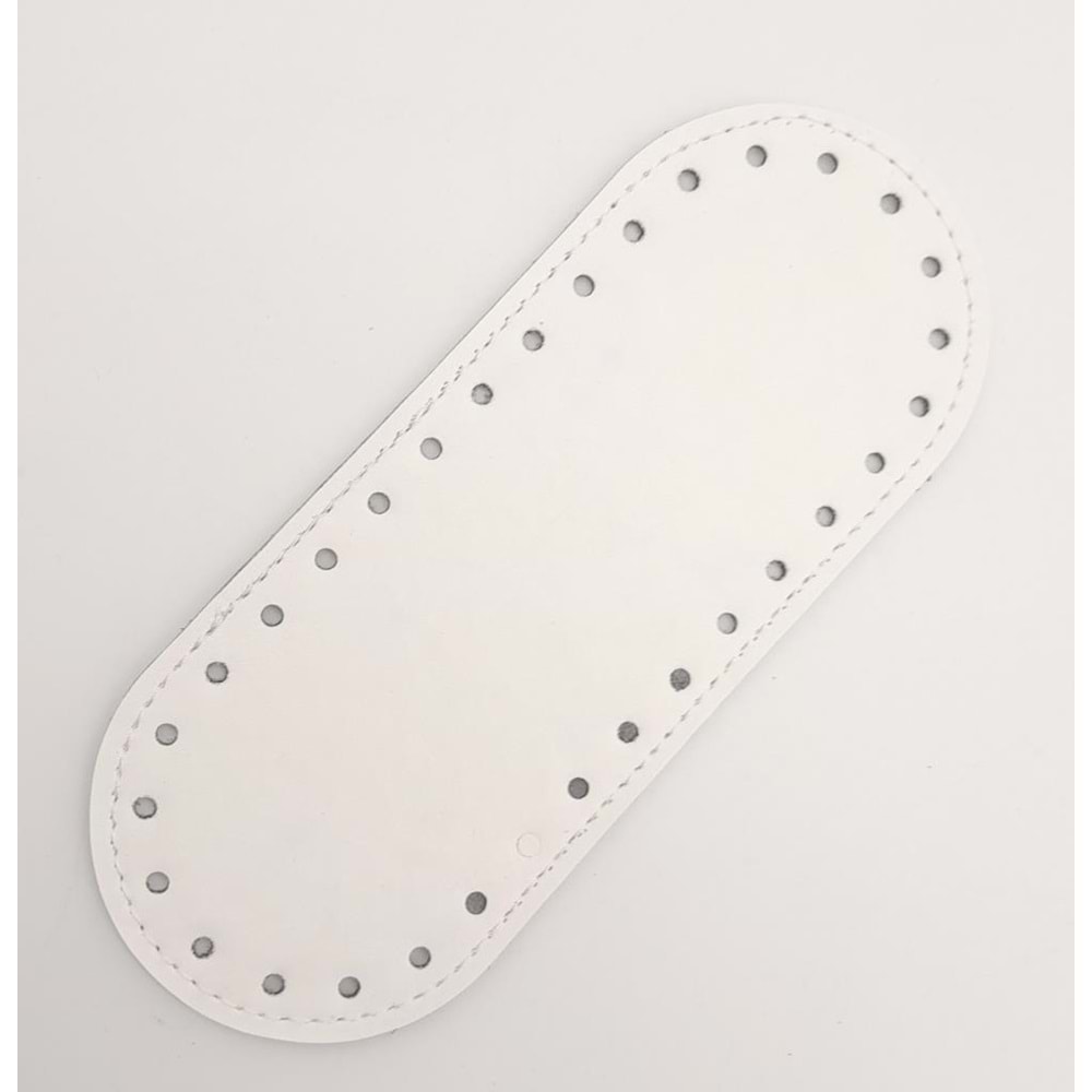 Çanta Aksesuar Suni Deri Beyaz 20x8 cm Oval Çanta Tabanı