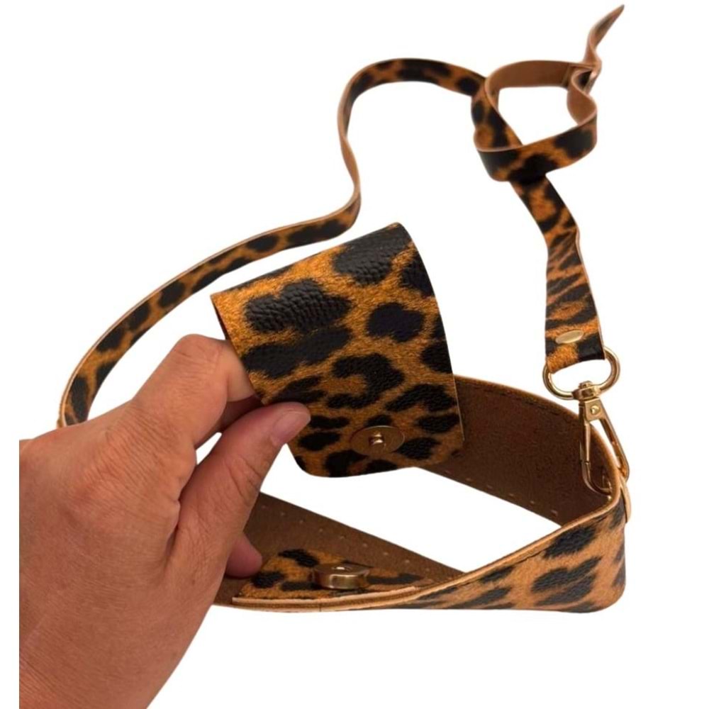 Çanta Aksesuar Kapsül Model Leopar Renk Çanta Yapım Seti Light Gold Metalli