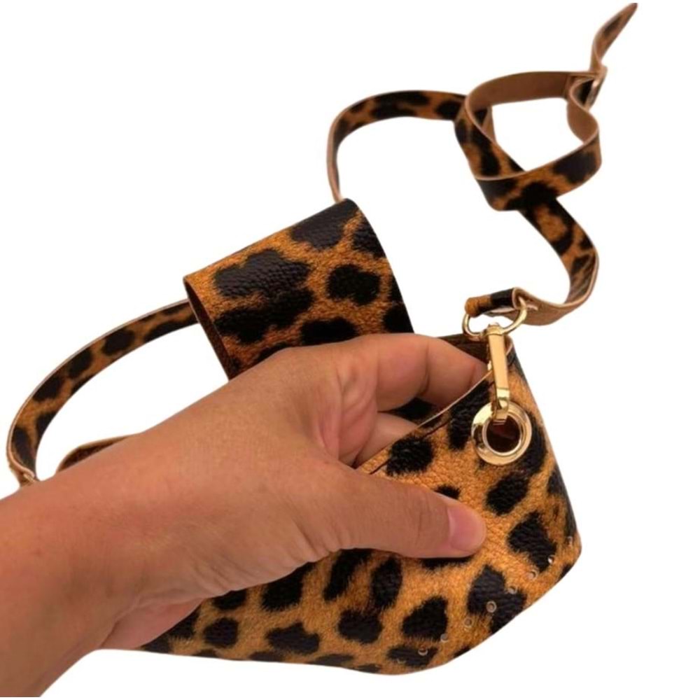Çanta Aksesuar Kapsül Model Leopar Renk Çanta Yapım Seti Light Gold Metalli
