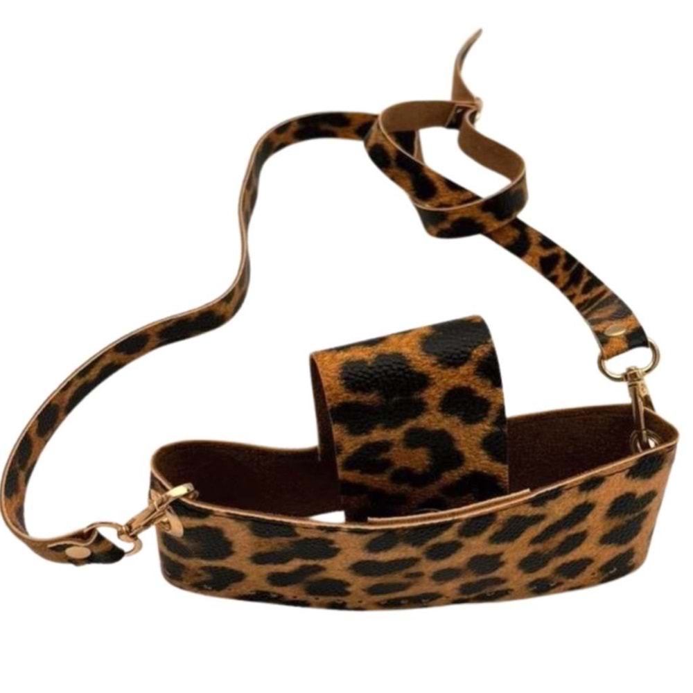 Çanta Aksesuar Kapsül Model Leopar Renk Çanta Yapım Seti Light Gold Metalli