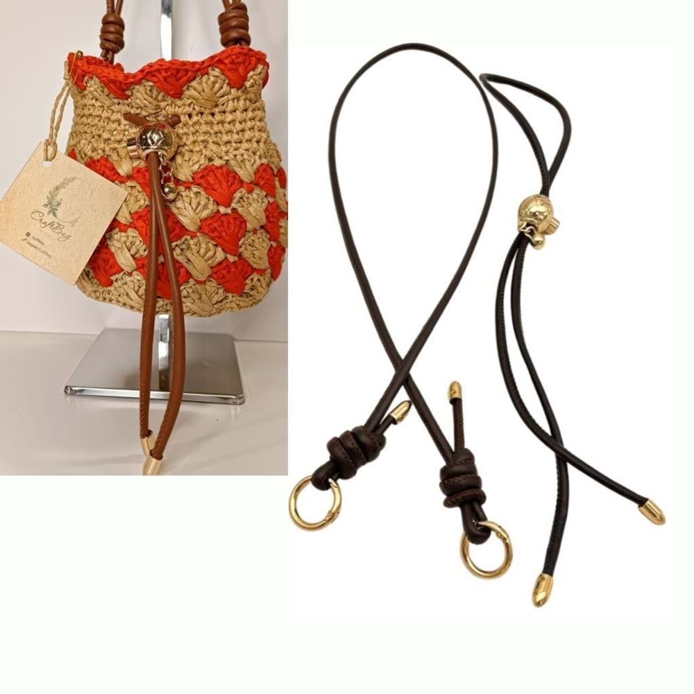 Çanta Aksesuar Düğüm Model Büzgülü Çanta Seti Koyu Kahve