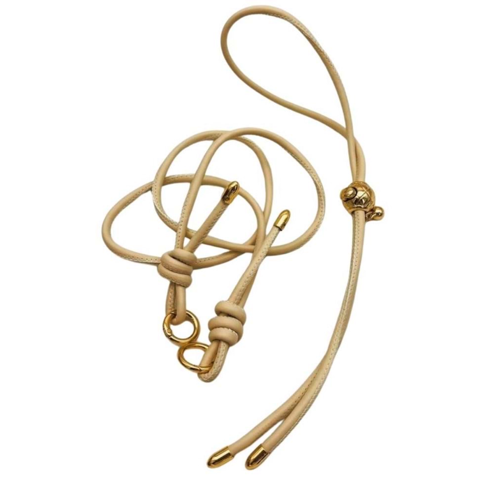 Çanta Aksesuar Düğüm Model Büzgülü Çanta Seti Krem