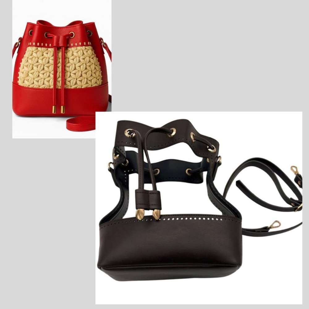 Çanta Aksesuar Torba Model Çanta Yapım Aparatı Koyu Kahve Light Gold Metalli